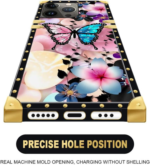 DAIZAG Case Compatible with iPhone 15 Pro Max,Estheticism Butterfly 15 Pro Max Cases for Girls,Square Protected Reinforced Corners Soft TPU Back C...