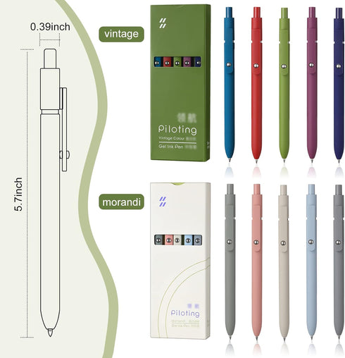 10 Pcs Gel Pens, 0.5mm Quick Dry Black Ink Pens Fine Point Smooth Writing Pens Retractable Ballpoint Pens, Aesthetic Pens Office Supplies Gifts fo...