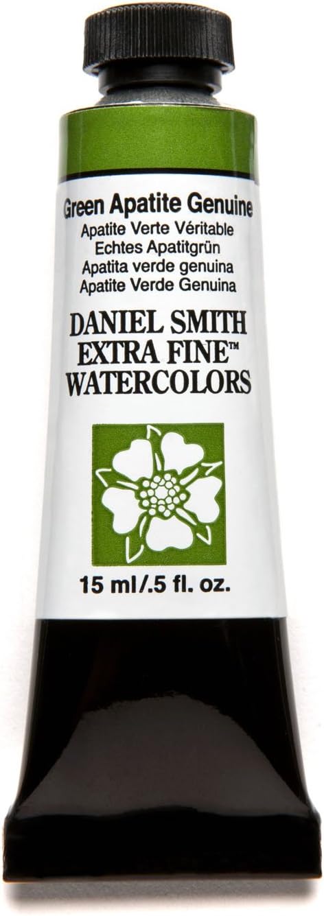 DANIEL SMITH 284600197 Extra Fine Watercolor 15ml Paint Tube, Green Apatite Genuine, 0.5 Fl Oz (Pack of 1)...