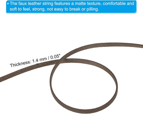 PATIKIL Flat Suede Leather Lace, 5mm x 50 Yard Faux Suede Leather Cord DIY Supplies for Necklace Bracelet Beading Jewelry Making Tassels Art Craft...