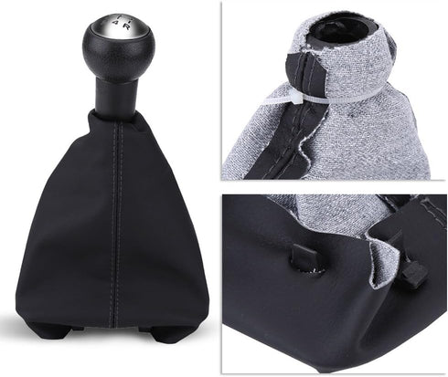 Qiilu Gear Shift Knob, 5 Speed Car Gear Shift Knob Gear Stick Gaiter Boot Kit for Peugeot 307 308 607 608 Citroen C3 C5...