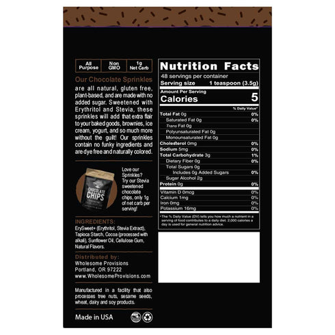 Keto Sprinkles, 6 oz. Larger Value Size, Dye Free, Non-GMO, Plant-Based, Vegan, Gluten Free, All Natural, No Artificial Coloring, Sugar Free Sprin...