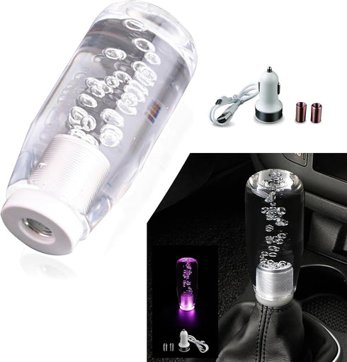 1 PC Car Personalized Gear Shift Head, LED Illuminated Crystal Bubble Shift Knob Wave Stick Head, 3.93" Cool Shift Head, Replacement Modification ...