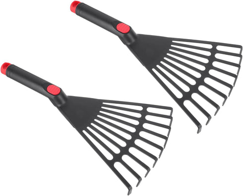GANAZONO Hand Tools 2pcs Garden Leaf Rake Poly Shrub Rake Gardening Hand Rakes Garden Rake to Collect Loose Debris for Lawn Grass and Leaves Garde...