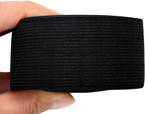 Black Elastic Band for Sewing Knitting High Elasticity Elastic Spool for Wigs, Waistband, Craft DIY Projects (1.6 inch X 5.5 Yard)...