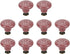Geesatis 10 Pcs Ceramic Knobs Dresser Cabinet Handle Pull Furniture Decorative Knobs Tool with Mounting Screws, Light Red, 1.4 inch Diameter...