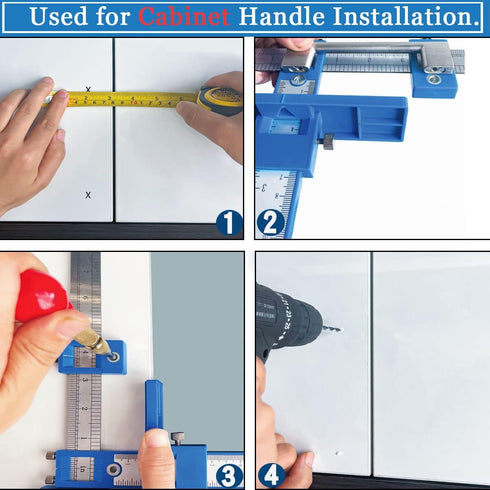 King&Charles Cabinet Hardware Jig, Cabinet Handle Jig with Automatic Center Punch, Cabinet Jig for Handles and Pulls on Drawers/Cabinets, Cabinet ...