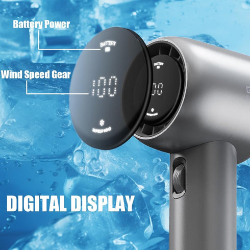Portable Handheld Fan 1-100 Speeds Adjustable Turbo Personal Fan with Memory Function 4200mAh Battery Operated Fan Cooling Fan Digital Display for...