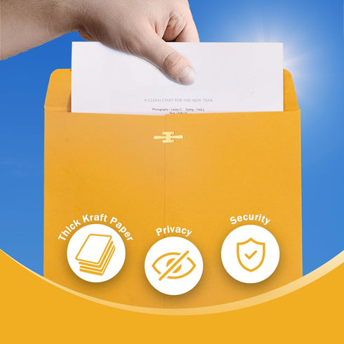 10x13 Clasp Envelopes 20 Pack, Goefun Manilla Envelopes 10x13-100GSM Kraft Paper, Large Brown Yellow Mailing Envelopes with Clasp and Gummed Seal ...