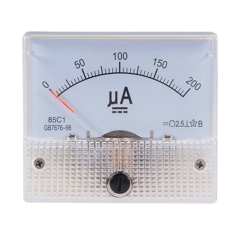uxcell Analog Current Panel Meter DC 0-200uA 5uA Scale 85C1 Ammeter for Circuit Testing Charging Battery Ampere Tester Gauge Pack of 1...