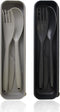 Large Reusable Utensils Set with Case, 2Pack Big Camping Utensil Set, Plastic Cutlery Set Forks Spoon Tableware Chopsticks,Portable Cutlery Set fo...