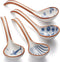 Asian Soup Spoon Ceramic Ramen Spoons Korean Spoons Porcelain Japanese Soup Spoon for Ramen Noodles Pho Miso Dumpling 4pcs (Style 1)...