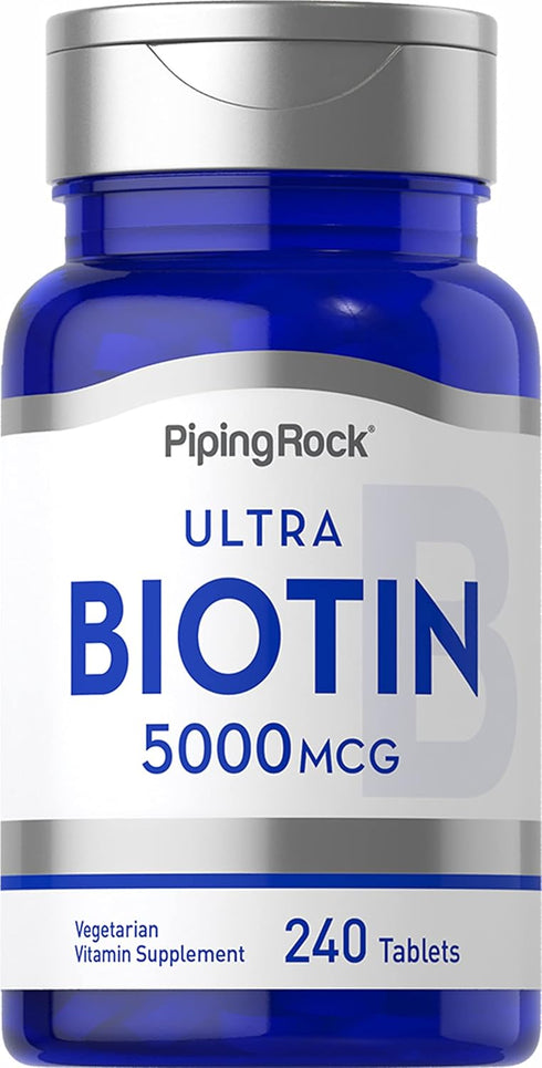 Piping Rock Biotin 5000mcg | 240 Tablets | Beauty Vitamin Supplement | Vegetarian, Non-GMO, Gluten Free...