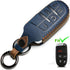 Leather Car Key Fob Cover Compatible with Jeep Keyless Remote Control Grand Cherokee Dodge Challenger Charger Dart Durango Journey Chrysler 200 30...