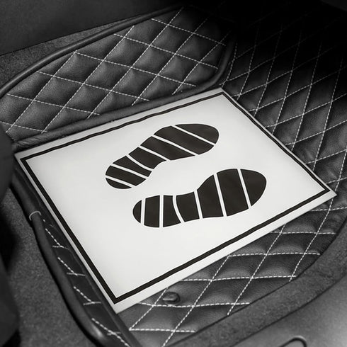 20 Pcs Car Foot Mat Disposable Paper Floor Mats Waterproof Car Floot Mat Black White Auto Foot Pads Universal Car Floor Protector Cover 15 x 20 in...