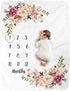 BUTTZO Milestone Blanket - Girl & Boy Baby Blankets, Large, Fleece, Monthly, Shower Gifts...