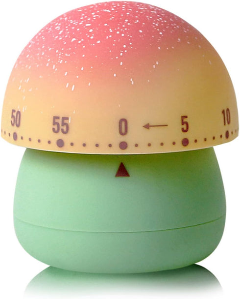 Mechanical Kitchen Timer, Cute Mushroom Timer for Kids, Wind Up 60 Minutes Manual Countdown Timer for Classroom, Home, Study and Cooking (Green Ba...