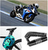 Bike Lock Combination Scooter Chain Lock Motorcycle Helmet Lock Cable 4-Digital Safety Code Combination Lock(High Hardness Metal, Stretchable...