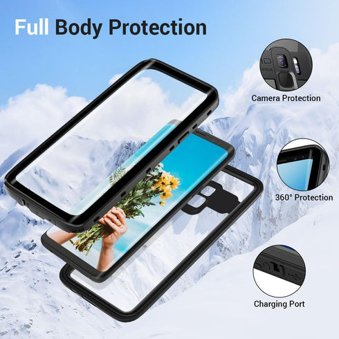 IP68 Waterproof Case for Galaxy S9, 5.8 in Waterproof Dustproof Shockproof Phone Case for Samsung Galaxy S9, Fully Sealed Coverage Fit for Galaxy ...