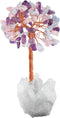 mookaitedecor Amethyst & Rose Quartz & Aquamarine Crystal Tree on Rock Crystal Cluster Stone Base Money Tree of Life for Good Luck Table Decoratio...