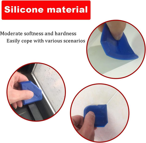 4Pcs Plastic Caulking Tool Set - Versatile Caulk Remover & Scraper for Easy Caulk Removal and Precise Application - Essential Silicone Caulking To...