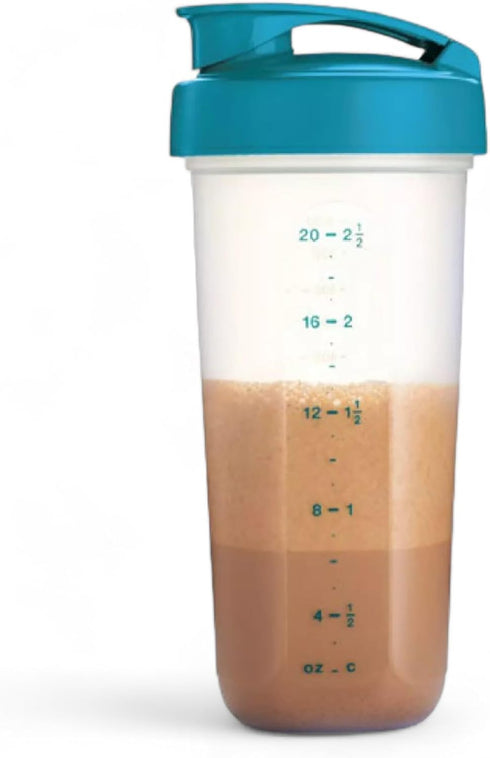 Tupperware Quick Shake Shaker Blender 20 oz Capacity in Teal Blue...
