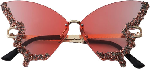 Butterfly Shaped Sunglasses with UV400 Protection Women Glasses for Party & Birthday (Gradient Pink)...