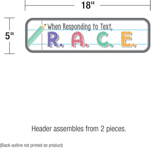 Carson Dellosa 37-Piece R.A.C.E. Writing Strategy Bulletin Board Sets for Classrooms, Alphabet Letters, Sentence Starters, Informational Charts, P...