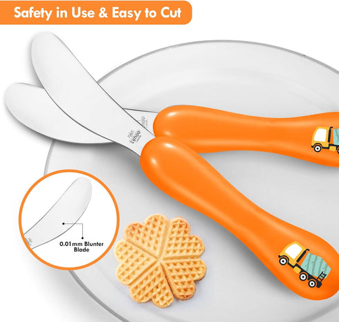 Lehoo Castle Toddler Utensils Kids Silverware, 6pcs Safety Stainless Steel Toddler Fork Spoon Knife Set, Children Flatware Set, Safety Utensils fo...