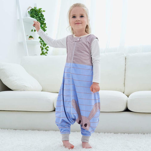 MICHLEY Toddler Sleeping Sack with Feet Newborn Infant Sleeveless Sleeping Bag 2-way Zipper Baby Wearable Blanket for Walkers,Blue Rabbit,3-5T...