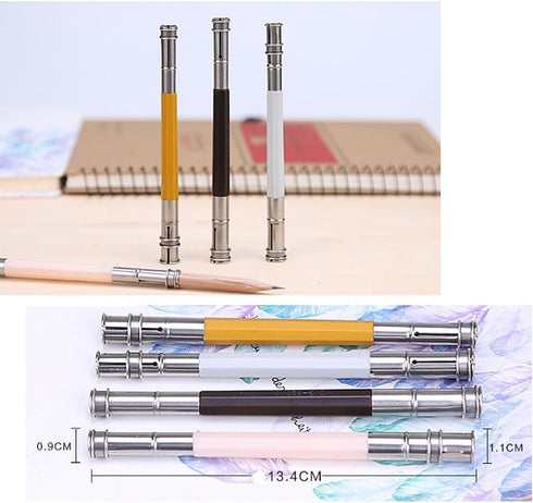 Dual Head Pencil Holder Pencil Extender for Sketch & Charcoal Pencil, 6 Pieces a Set...