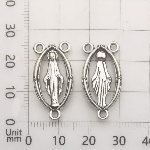 100g (60pcs) Antique Silver Cross Jesus Maria Our Lady Miraculous Centerpiece Crucifix Medal Charms Pendants for Crafting, Jewelry Findings Making...