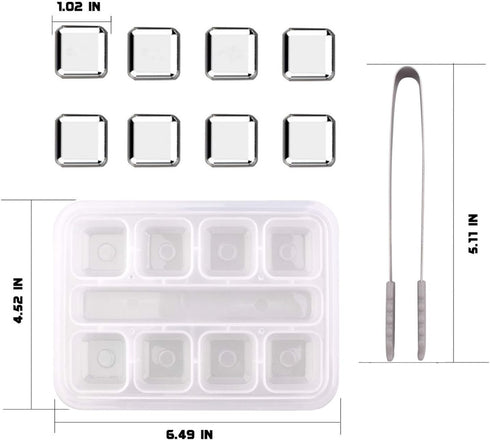 DERNORD Exclusive Stainless Steel Whiskey Stones - High Cooling technology Ice Cubes Chilling Rocks Reusable Wine Stone Durable Beer Drink Freezer...