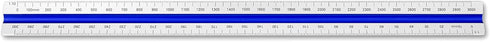 Alumicolor Aluminum Engineer Metric Color-Coded Solid Drafting Scale, 30CM, Silver,3453-1...