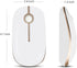 VssoPlor Wireless Mouse, 2.4G Slim Portable Computer Mice with Nano Receiver for Notebook, PC, Laptop, Computer (White and Gold)...