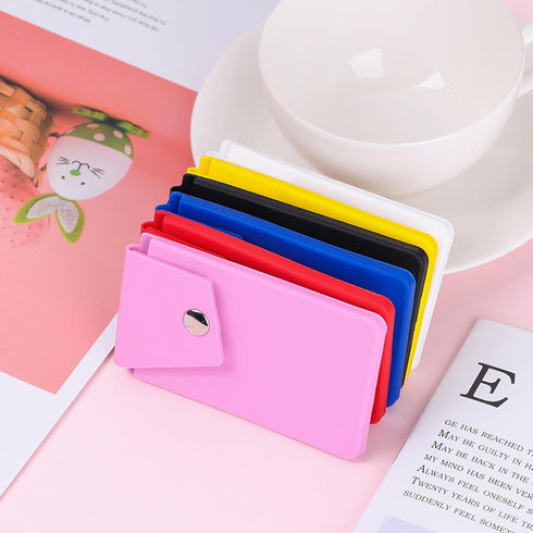 BIAJIYA Phone Wallet Card Holder Silicone Wallet Stick-on ID Credit Card Pocket for Smartphones (5PC-Snap)......