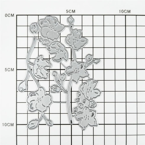 Pear Blossom Plant Metal Cutting Dies for Card Making, Paper Embossing Die Cuts Kit Templates, Storage Pockets Supplies, Photo Frame Album DIY Scr...