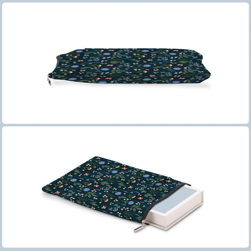 Wildflower Pattern Book Lovers Gifts Waterproof Book Sleeve Book Pouch Book Protector with Zipper and Front Pocket BookCover Case for Women Girl R...