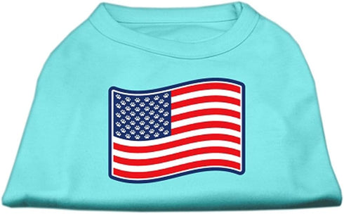 Mirage Pet Products Paws and Stripes Screen Print Shirts Aqua XL (16)...