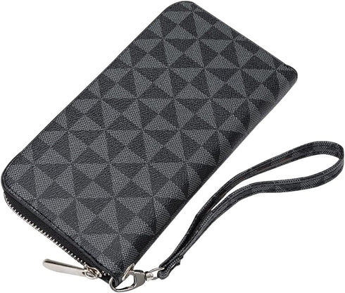 Women's wallet Large capacity travel zipper wallet multi card men's mobile phone change wallet (Black)...
