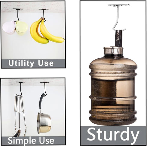 Metal Banana Hanger - Under Cabinet Hook for Kitchen Items. Keep Bananas Fresh (Gun Color X 1pc)...