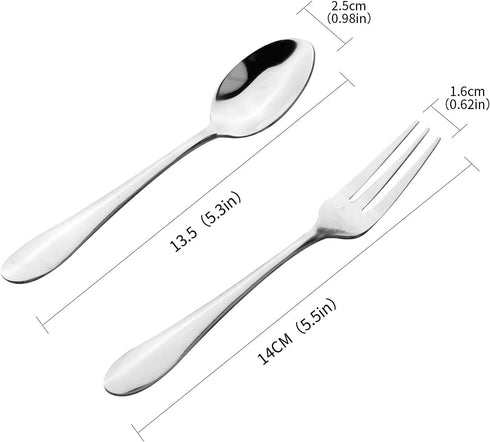 12pcs Stainless Steel Tea Dinner Server Spoon and Cake Fruit Forks Kitchen Accessory Wedding Party for Dessert, Salad, Appetizer, Cocktail(6 Forks...