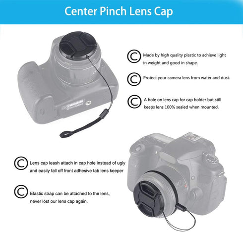 Veatree 72mm Lens Hood Set, Collapsible Rubber Lens Hood with Filter Thread + Reversible Tulip Flower Lens Hood + Center Pinch Lens Cap + Microfib...
