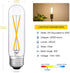 Dimmable T10 LED Bulbs,2700K Warm White, 2W Tubular Light Bulb, Edison LED Bulb 25 Watt Equivalent,E26 Medium Base 200LM, Clear Glass Cover,6 Pack...