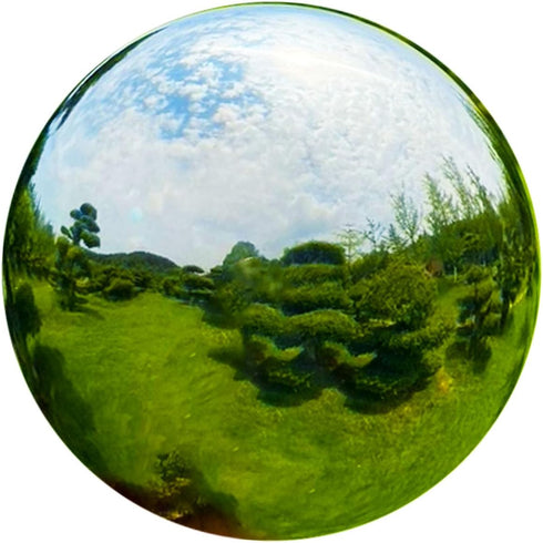 8 Inch Gazing Globe Mirror Ball in Silver Stainless Steel, Polished Hollow Ball Reflective Garden Sphere Floating Pond Balls for Home Garden?Silve...