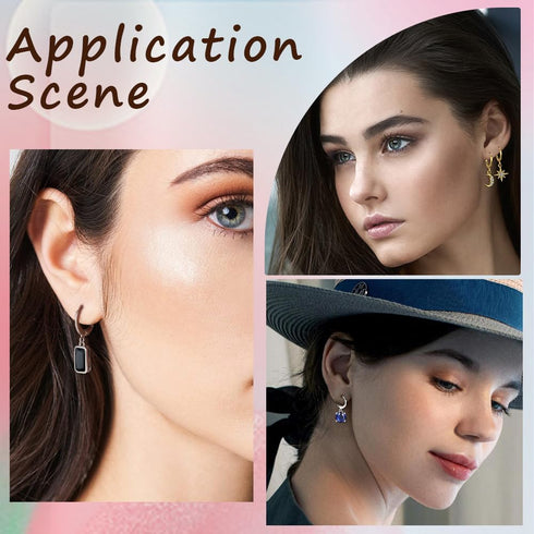 SUNNYCLUE 1 Box 180Pcs Real 18K Gold Plated Stainless Steel Earring Findings 80Pcs Round Leverback Earring Hooks Huggie Earring Wires 100Pcs Open ...