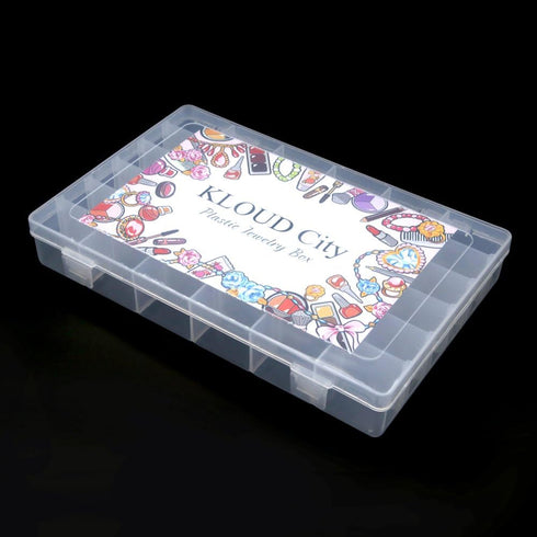 Clear Plastic Jewelry Box Organizer Storage Container with Adjustable Dividers (36 Grids)...