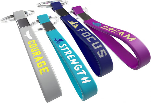 (12-pack) Dream, Courage, Strength, Focus - Motivational Keychains with Inspirational Quotes - Wholesale Bulk Keychains for Gym Office Gifts Ideas...