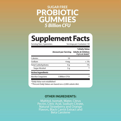 NutriZing Sugar Free Probiotic Gummies for Women & Men - Fruit Flavored Chewable Probiotic Gummy - Probiotics for Digestive Health - Immune Suppor...