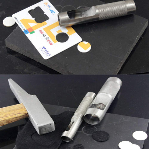 12pcs Kit Round Punch Hollow Punch Steel Chisel Leather Puncher .Cutting Tool for Belts, Metal gaskets, Leather, Canvas (1mm to 10mm)...